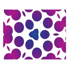 Purple Blue Repeat Pattern One Side Premium Plush Fleece Blanket (large)