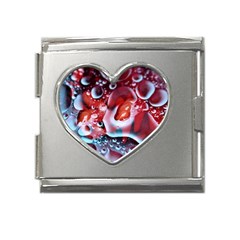 Abstract Art Texture Bubbles Mega Link Heart Italian Charm (18mm)