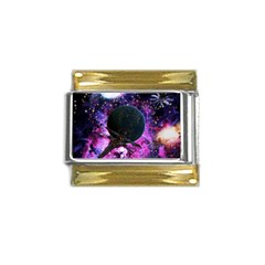 Spaceship Alien Futuristic Gold Trim Italian Charm (9mm)