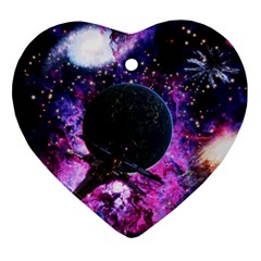 Spaceship Alien Futuristic Heart Ornament (two Sides)