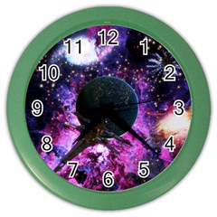 Spaceship Alien Futuristic Color Wall Clock by Ravend