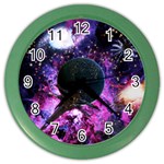 Spaceship Alien Futuristic Color Wall Clock Front