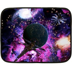 Spaceship Alien Futuristic Fleece Blanket (mini) by Ravend