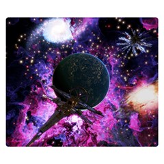 Spaceship Alien Futuristic Premium Plush Fleece Blanket (small) by Ravend