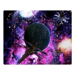 Spaceship Alien Futuristic One Side Premium Plush Fleece Blanket (large)