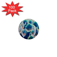 Hydrangeas-blossom-bloom-blue 1  Mini Buttons (100 Pack)  by Ravend