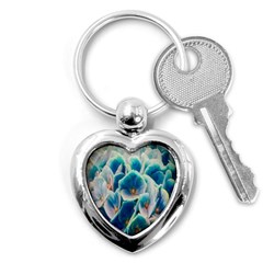 Hydrangeas-blossom-bloom-blue Key Chain (heart) by Ravend