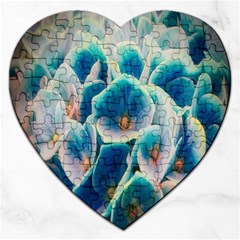 Hydrangeas-blossom-bloom-blue Jigsaw Puzzle (heart) by Ravend