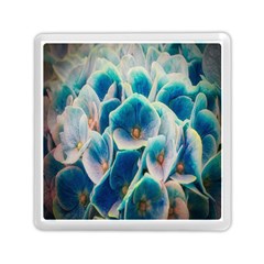 Hydrangeas-blossom-bloom-blue Memory Card Reader (square) by Ravend