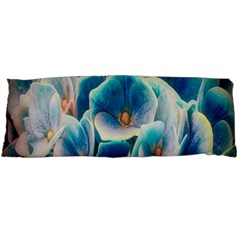 Hydrangeas-blossom-bloom-blue Body Pillow Case (dakimakura) by Ravend