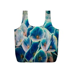 Hydrangeas-blossom-bloom-blue Full Print Recycle Bag (s) by Ravend