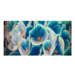 Hydrangeas-blossom-bloom-blue Satin Shawl 45  X 80  by Ravend