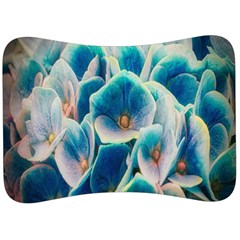 Hydrangeas-blossom-bloom-blue Velour Seat Head Rest Cushion by Ravend