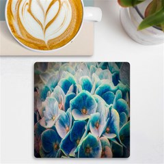 Hydrangeas-blossom-bloom-blue Uv Print Square Tile Coaster  by Ravend