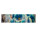 Hydrangeas-blossom-bloom-blue Banner and Sign 4  x 1  Front