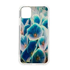 Hydrangeas-blossom-bloom-blue Iphone 11 Tpu Uv Print Case by Ravend