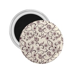 White And Brown Floral Wallpaper Flowers Background Pattern 2 25  Magnets