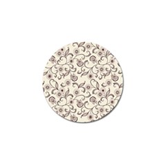 White And Brown Floral Wallpaper Flowers Background Pattern Golf Ball Marker (10 Pack)