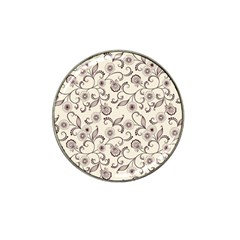 White And Brown Floral Wallpaper Flowers Background Pattern Hat Clip Ball Marker (4 Pack)