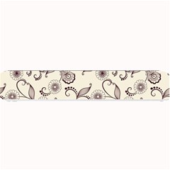 White And Brown Floral Wallpaper Flowers Background Pattern Small Bar Mat