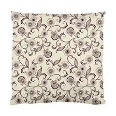 White And Brown Floral Wallpaper Flowers Background Pattern Standard Cushion Case (two Sides)