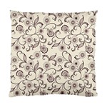 White And Brown Floral Wallpaper Flowers Background Pattern Standard Cushion Case (Two Sides) Front