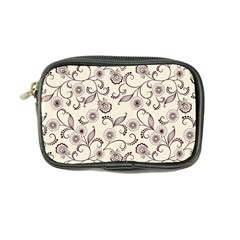 White And Brown Floral Wallpaper Flowers Background Pattern Coin Purse