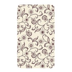 White And Brown Floral Wallpaper Flowers Background Pattern Memory Card Reader (rectangular)