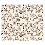 White And Brown Floral Wallpaper Flowers Background Pattern Premium Plush Fleece Blanket (Small) 50 x40  Blanket Back