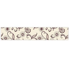 White And Brown Floral Wallpaper Flowers Background Pattern Large Premium Plush Fleece Scarf  by Jancukart