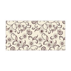 White And Brown Floral Wallpaper Flowers Background Pattern Yoga Headband