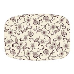 White And Brown Floral Wallpaper Flowers Background Pattern Mini Square Pill Box by Jancukart