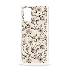 White And Brown Floral Wallpaper Flowers Background Pattern Samsung Galaxy S20 6 2 Inch Tpu Uv Case