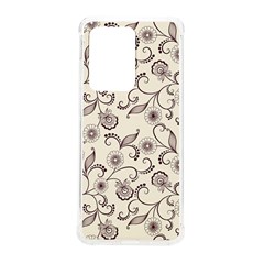 White And Brown Floral Wallpaper Flowers Background Pattern Samsung Galaxy S20 Ultra 6 9 Inch Tpu Uv Case by Jancukart