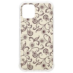 White And Brown Floral Wallpaper Flowers Background Pattern Iphone 12/12 Pro Tpu Uv Print Case by Jancukart