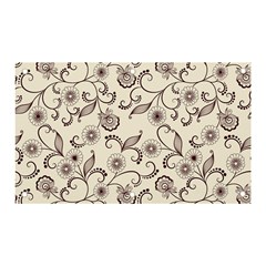 White And Brown Floral Wallpaper Flowers Background Pattern Banner And Sign 5  X 3 