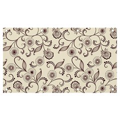 White And Brown Floral Wallpaper Flowers Background Pattern Banner And Sign 7  X 4  by Jancukart