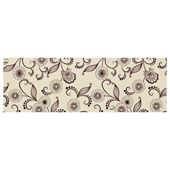 White And Brown Floral Wallpaper Flowers Background Pattern Banner And Sign 9  X 3 