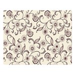 White And Brown Floral Wallpaper Flowers Background Pattern One Side Premium Plush Fleece Blanket (Large) 80 x60  Blanket Front