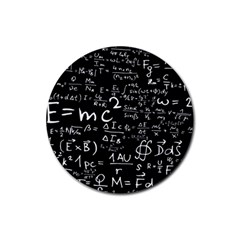 E=mc2 Text Science Albert Einstein Formula Mathematics Physics Rubber Round Coaster (4 Pack) by Jancukart