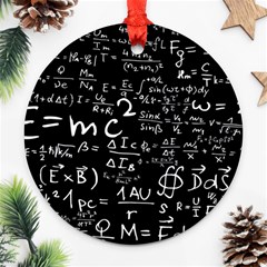 E=mc2 Text Science Albert Einstein Formula Mathematics Physics Round Ornament (two Sides) by Jancukart