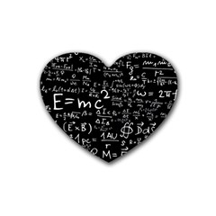 E=mc2 Text Science Albert Einstein Formula Mathematics Physics Rubber Coaster (heart) by Jancukart