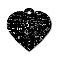 E=mc2 Text Science Albert Einstein Formula Mathematics Physics Dog Tag Heart (one Side)