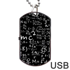 E=mc2 Text Science Albert Einstein Formula Mathematics Physics Dog Tag Usb Flash (one Side) by Jancukart