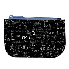 E=mc2 Text Science Albert Einstein Formula Mathematics Physics Large Coin Purse by Jancukart