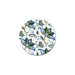 Flowers Blue Texture Style Batik Golf Ball Marker (10 Pack)