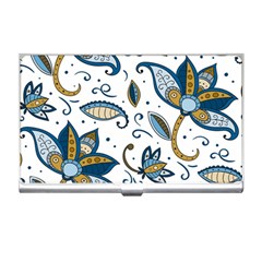 Flowers Blue Texture Style Batik Business Card Holder