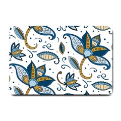 Flowers Blue Texture Style Batik Small Doormat