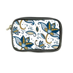 Flowers Blue Texture Style Batik Coin Purse