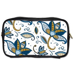 Flowers Blue Texture Style Batik Toiletries Bag (two Sides)